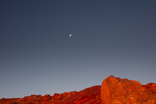 Moonset, Rocks near Hellhole Canyon -158
